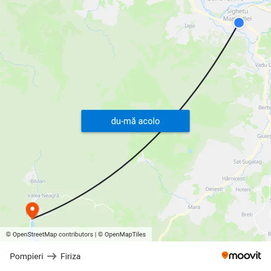Harta de Pompieri către Firiza