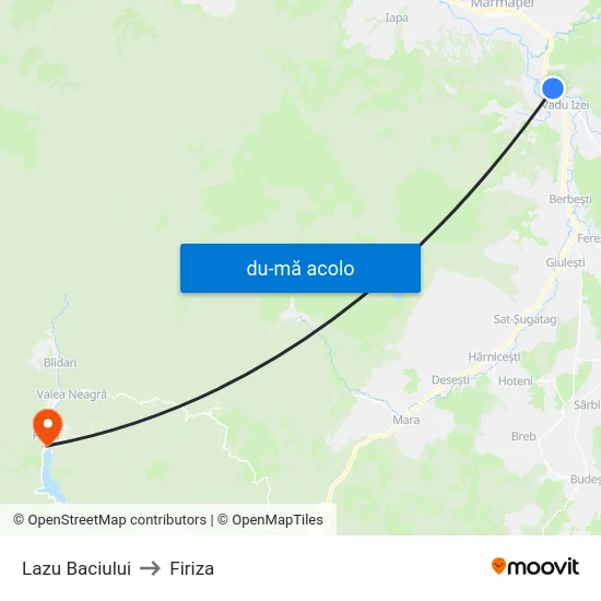 Harta de Lazu Baciului către Firiza