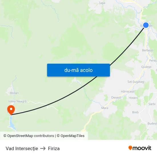 Harta de Vad Intersecţie către Firiza