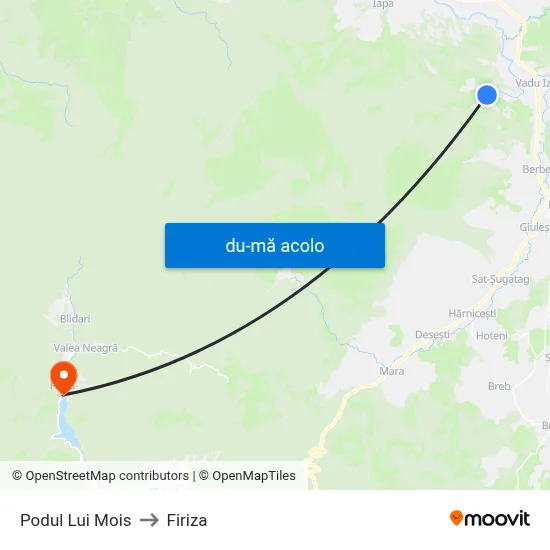 Harta de Podul Lui Mois către Firiza