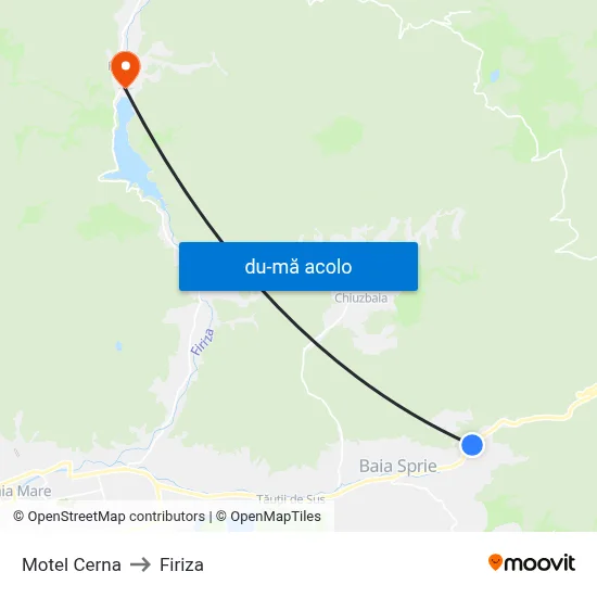 Harta de Motel Cerna către Firiza
