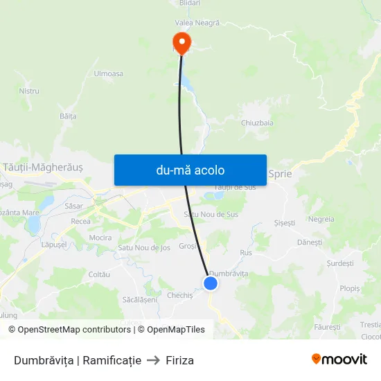 Harta de Dumbrăvița | Ramificație către Firiza