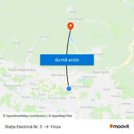 Harta de Stația Electrică Nr. 3 către Firiza