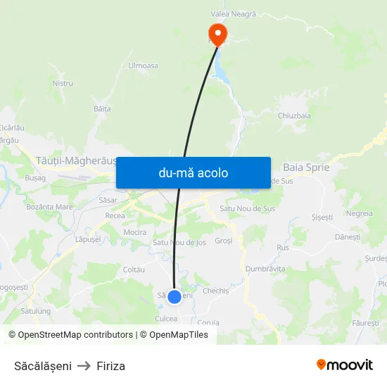 Harta de Săcălășeni către Firiza