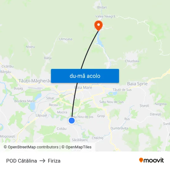 Harta de POD Cătălina către Firiza