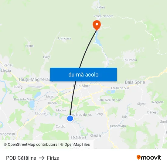 Harta de POD Cătălina către Firiza