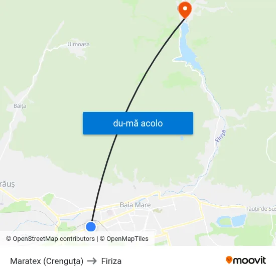 Harta de Maratex (Crenguța) către Firiza