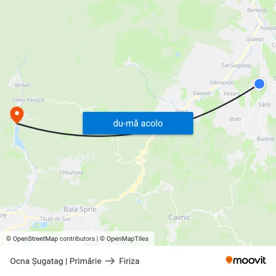 Harta de Ocna Șugatag | Primărie către Firiza