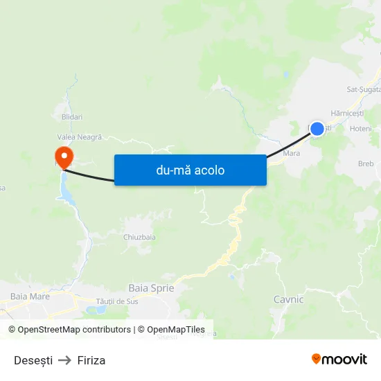 Harta de Desești către Firiza