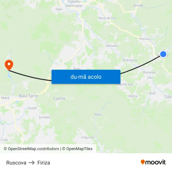 Harta de Ruscova către Firiza