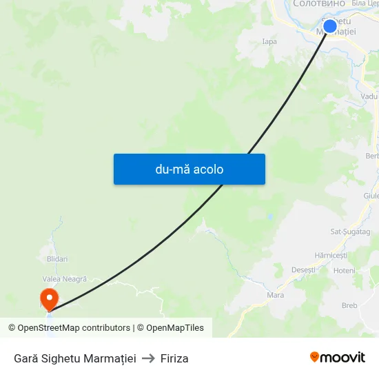 Harta de Gară Sighetu Marmației către Firiza