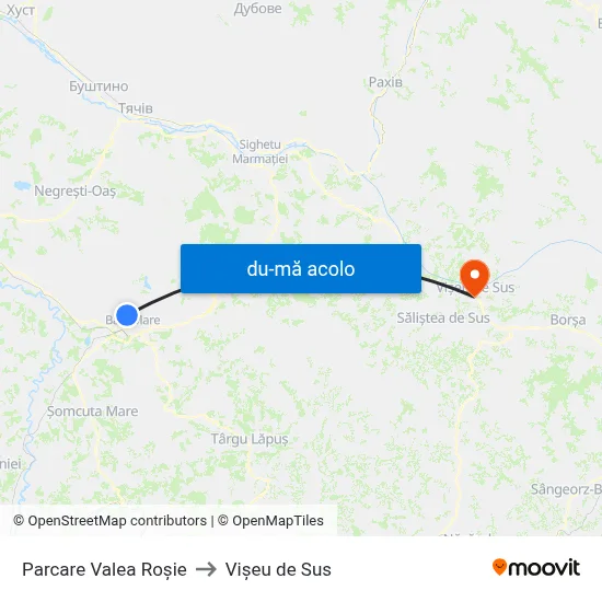 Harta de Parcare Valea Roșie către Vişeu de Sus