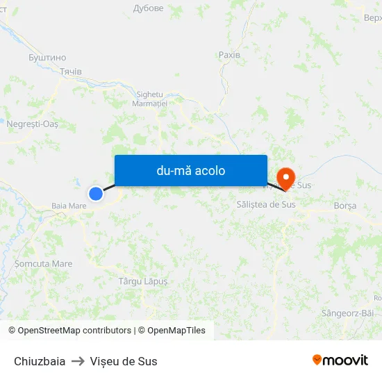 Harta de Chiuzbaia către Vişeu de Sus