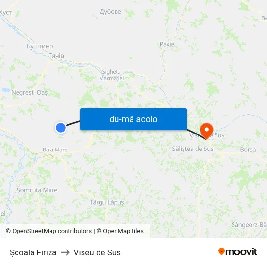 Harta de Școală Firiza către Vişeu de Sus