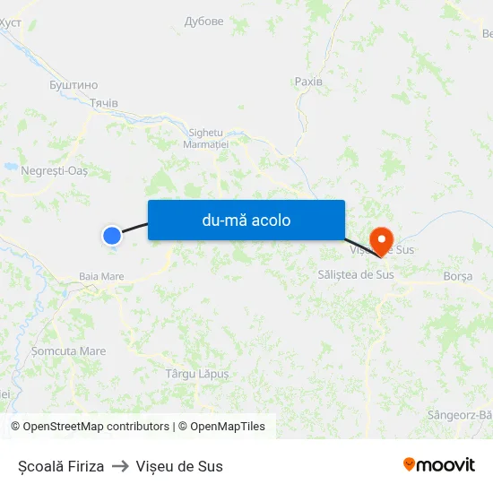 Harta de Școală Firiza către Vişeu de Sus