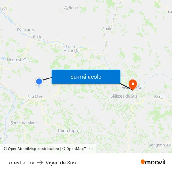 Harta de Forestierilor către Vişeu de Sus