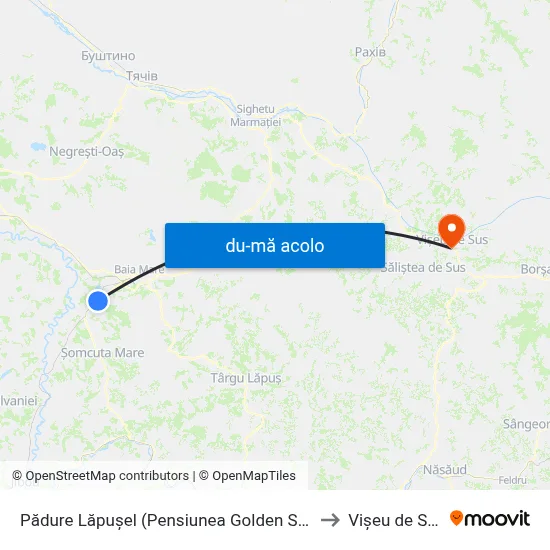 Harta de Pădure Lăpușel (Pensiunea Golden Star) către Vişeu de Sus