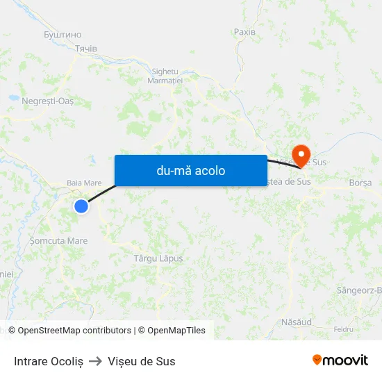 Harta de Intrare Ocoliș către Vişeu de Sus