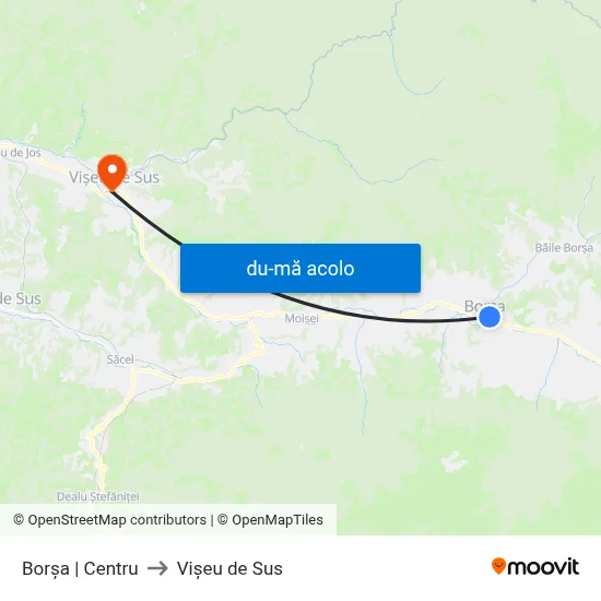 Harta de Borșa | Centru către Vişeu de Sus