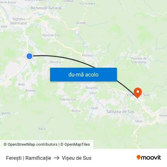 Harta de Ferești | Ramificație către Vişeu de Sus