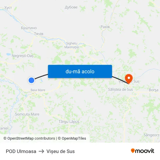 Harta de POD Ulmoasa către Vişeu de Sus