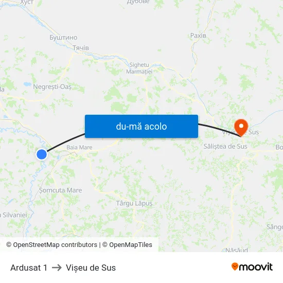 Harta de Ardusat 1 către Vișeu de Sus