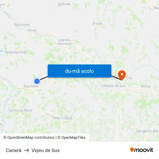 Harta de Carieră către Vișeu de Sus