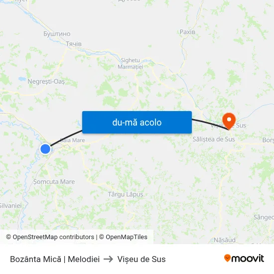 Harta de Bozânta Mică | Melodiei către Vișeu de Sus