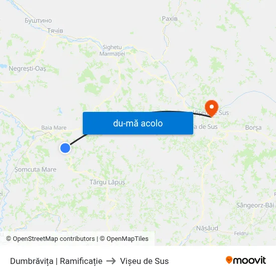 Harta de Dumbrăvița | Ramificație către Vișeu de Sus