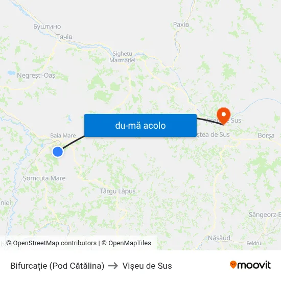 Harta de Bifurcație (Pod Cătălina) către Vișeu de Sus