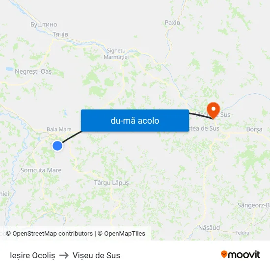 Harta de Ieșire Ocoliș către Vișeu de Sus