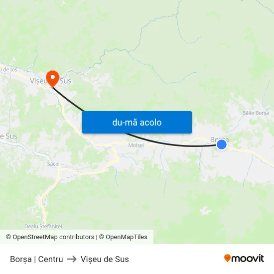Harta de Borșa | Centru către Vișeu de Sus