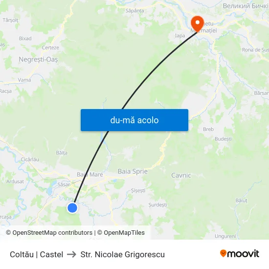 Harta de Coltău | Castel către Str. Nicolae Grigorescu