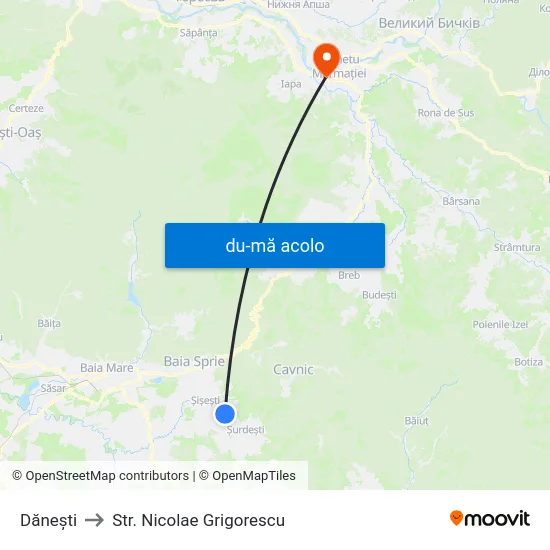 Harta de Dănești către Str. Nicolae Grigorescu