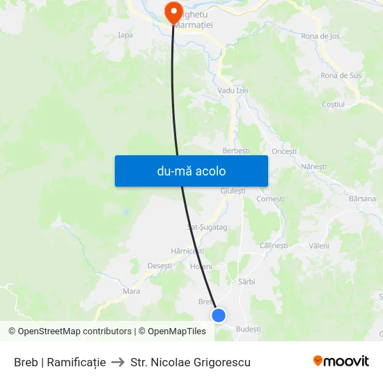 Harta de Breb | Ramificație către Str. Nicolae Grigorescu