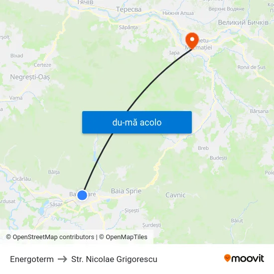 Harta de Energoterm către Str. Nicolae Grigorescu