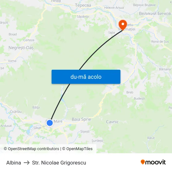 Harta de Albina către Str. Nicolae Grigorescu