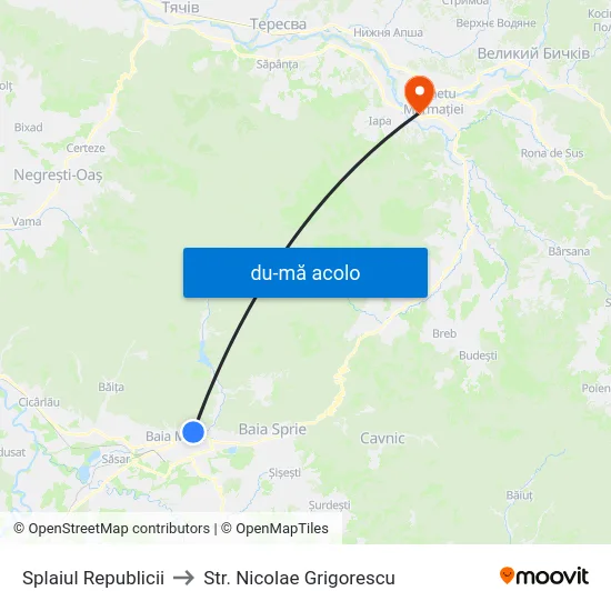 Harta de Splaiul Republicii către Str. Nicolae Grigorescu