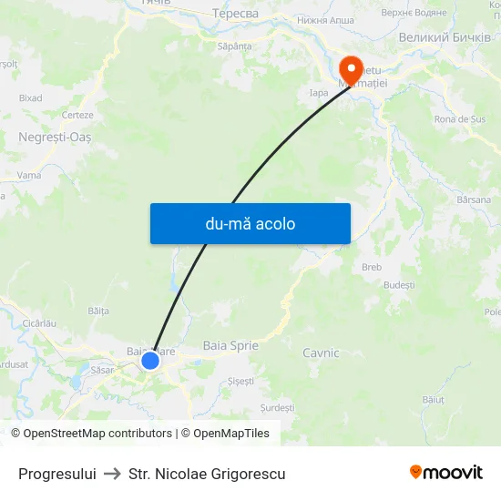 Harta de Progresului către Str. Nicolae Grigorescu