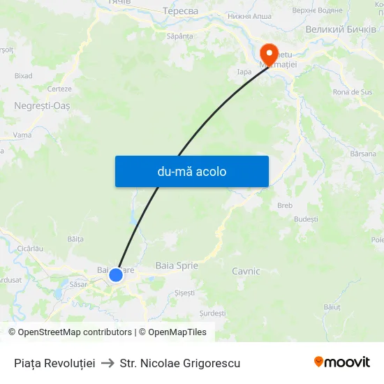 Harta de Piața Revoluției către Str. Nicolae Grigorescu