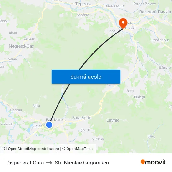 Harta de Dispecerat Gară către Str. Nicolae Grigorescu