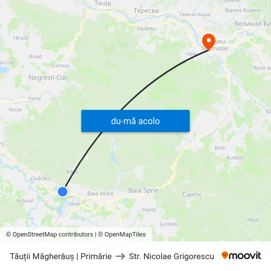 Harta de Tăuții Măgherăuș | Primărie către Str. Nicolae Grigorescu