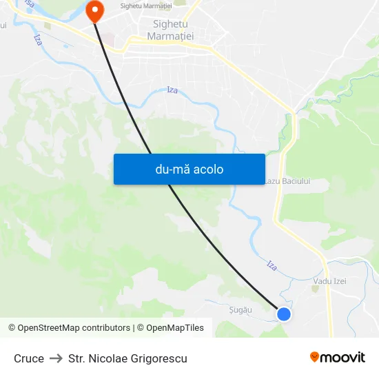 Harta de Cruce către Str. Nicolae Grigorescu