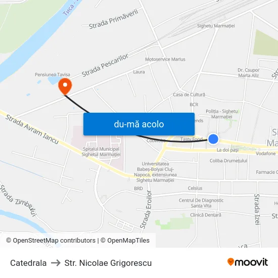Harta de Catedrala către Str. Nicolae Grigorescu