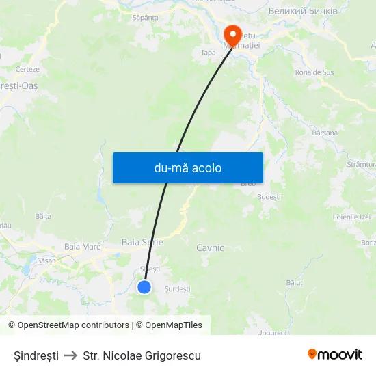 Harta de Șindrești către Str. Nicolae Grigorescu