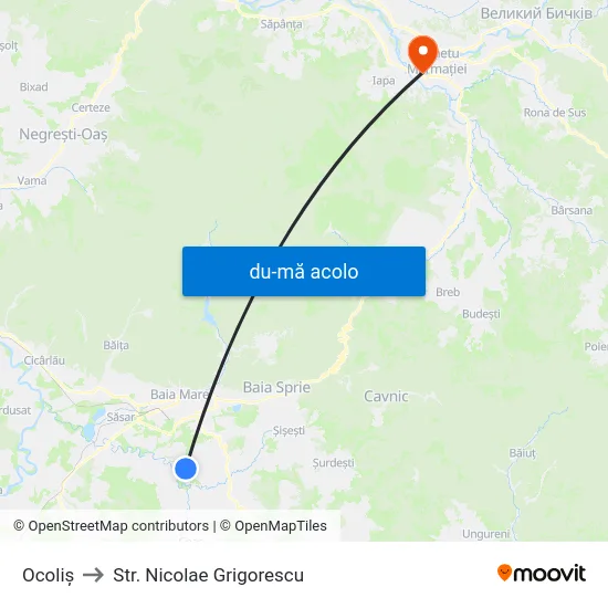 Harta de Ocoliș către Str. Nicolae Grigorescu