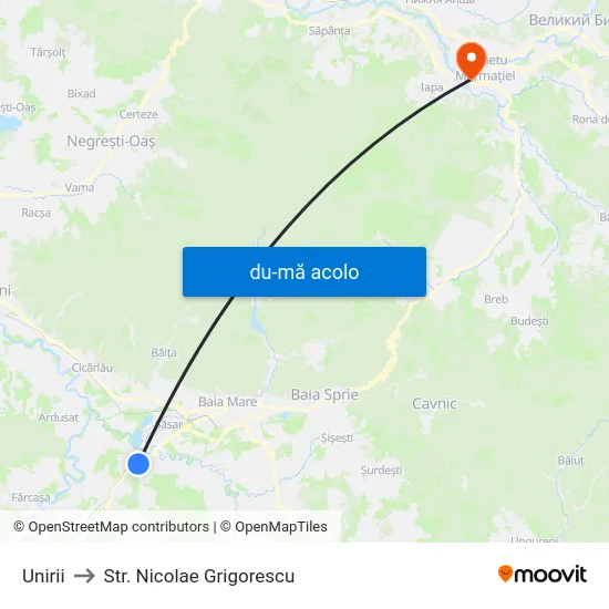 Harta de Unirii către Str. Nicolae Grigorescu