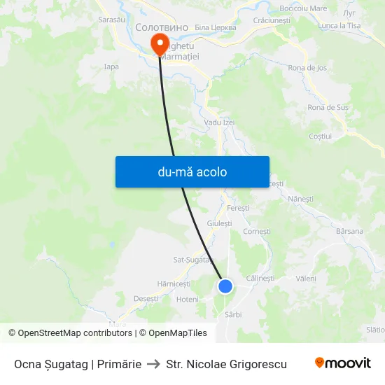 Harta de Ocna Șugatag | Primărie către Str. Nicolae Grigorescu