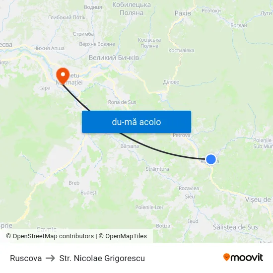 Harta de Ruscova către Str. Nicolae Grigorescu