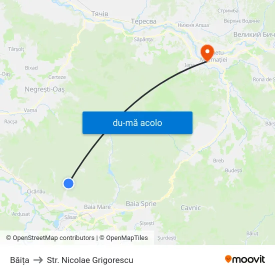 Harta de Băița către Str. Nicolae Grigorescu